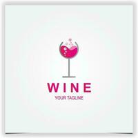 wine glass logo premium elegant template vector eps 10