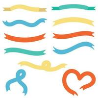 A set of ribbons of different shapes vector