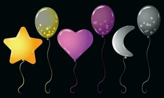 un conjunto de globos de diferente formas vector