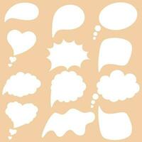 linda variedad de nubes para texto vector