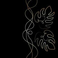 Beautiful background with a gold pattern in one line vector