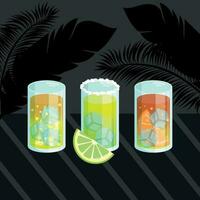 Beautiful set of cocktail shots vector