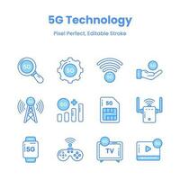 Transform your projects with our 5G network icons Add a touch of sophistication and convey the promise of lightning-fast connectivity to captivate your audience vector