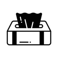 An icon of tissue box in trendy style, ready to use icon, hygiene accessory vector