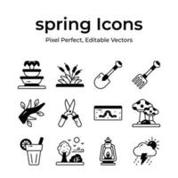 Take a look at this carefully crafted spring vectors, farming, gardening and agriculture icons set vector