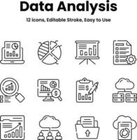 cuidadosamente hecho a mano datos análisis y Estadísticas iconos, descargar esta prima vectores fácil a utilizar