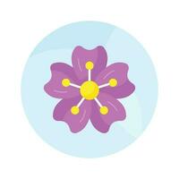 hermosa flor de Cereza florecer en moderno estilo, bien diseñado icono de flor vector