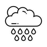 An editable icon of rainy cloud in modern style, ready to use vector