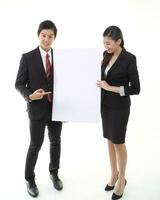 South east Asian young Chinese Indian man woman wearing formal business office ware on white background pose expression photo