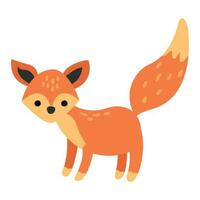 Cute hand drawn fox. White background, isolate. vector