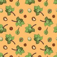 Seamless pattern with macadamia nuts. Design for fabric, textile, wallpaper, packaging. vector