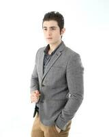 Young man formal casual suit office business photo