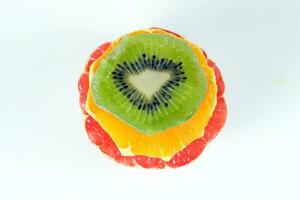 Sliced fruit stack photo