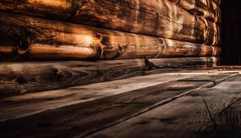 antiguo madera dura mesa, rústico tablón patrón, naturaleza texturizado fondo generado por ai foto