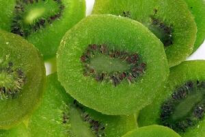 Dry preserved green kiwi ripe fruit slice colorful sweet photo