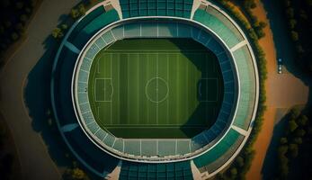 top view of soccer stadium at the afternoon, photo