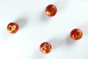 Red apple on white background photo