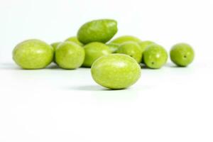 Green raw young olive photo