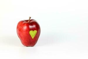 Apple heart red green photo