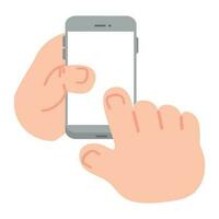 Hand hold with touch mobile phone vector