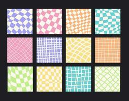 Checkered square backgrounds set vector