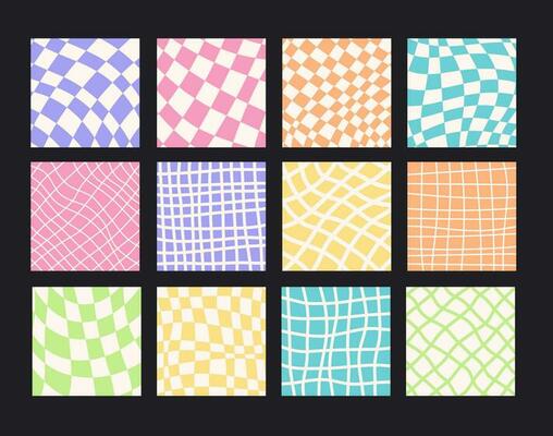Checkered square backgrounds set