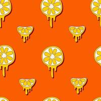 Summer seamless pattern with melting lemon vector