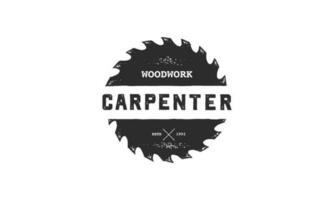 Carpenter Design Element in Vintage Style for Logotype, Label, Badge, T-shirts and other design. Carpentry Retro vector illustration.