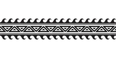 Maori polynesian tattoo bracelet with waves. Tribal sleeve seamless pattern vector. vector