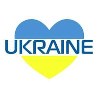 corazón en el colores de el bandera de Ucrania a apoyo Ucrania en el guerra vector