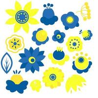 Set of blue and yellow ethnic Ukrainian vector