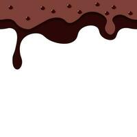 Chocolate drips with chocolate balls vector