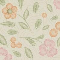 Watercolor neutral color background with flowers Vector