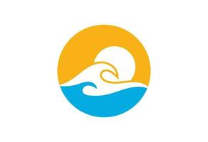 Ocean Wave logo design, Vector design template