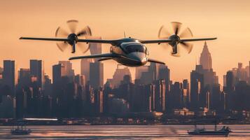 Electric Vertical Take Off and Landing Aircraft. Illustration photo