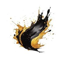 Black and golden splash. Illustration photo