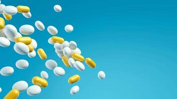 Colorful pills background. Illustration photo