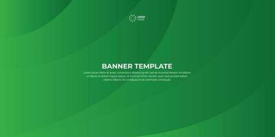 Decorative elegant wave style green color banner design vector