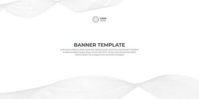 Abstract White With Wavy Line Background Banner vector