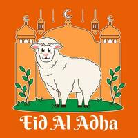 Eid Al Adha with sheep vector