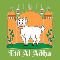 Eid Al Adha with goat vector