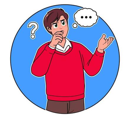 a man thinks with a think bubble