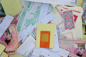 vistoso variedad oración Joss papel dinero falso gracioso moneda chino hambriento fantasma festival foto