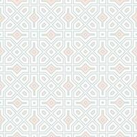 Abstract geometric retro seamless pattern. Mosaic design tile background. Geometric line ornament with stylish asian floral motif vector