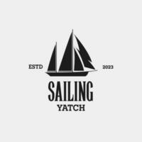 Creative sailing yacht, ship, cruise and marine logo design vector concept illustration idea