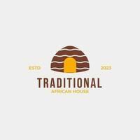 Creative traditional african house logo design concept illustration idea vector