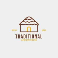 creativo tradicional africano casa logo diseño concepto ilustración idea vector