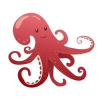 Striking Red Octopus Illustration. A Mesmerizing Marine Creature in Vibrant Hues vector