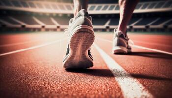 perder arriba piernas de hombre deporte zapatillas, ai generativo foto