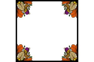 Wasp With Human Skull Head Ornament Border With Halloween Theme png